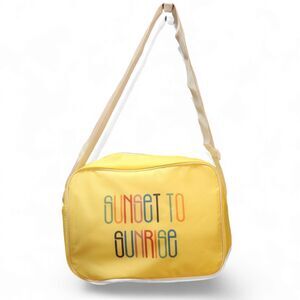 Sunrise to Sunset Yellow Crossbody Bag with White Adjustable Nylon Strap Y2K